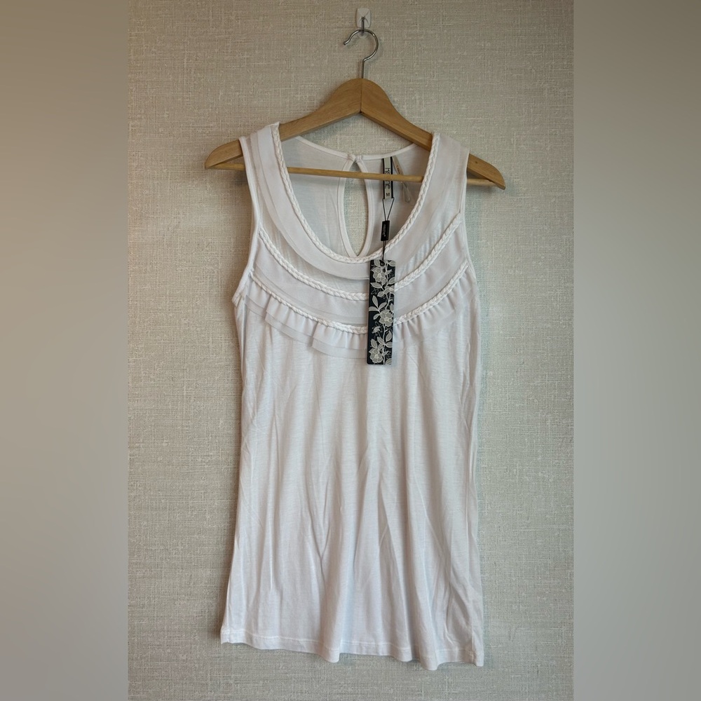 Kische Nordstrom White Sleeveless Rayon Tank Medium New with Tag ($68)